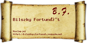 Bilszky Fortunát névjegykártya